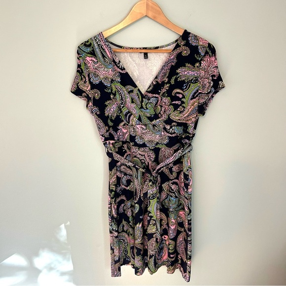Talbots Faux Wrap Belted Dress. Suze MP. - Picture 1 of 15